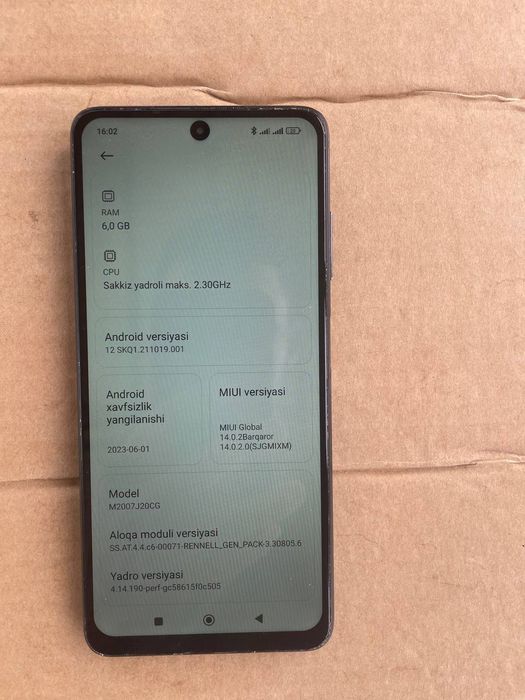 Poco x3 nfs 64 xotira .ram 6+2  .  aybi yu manzil Buxoro Peshku