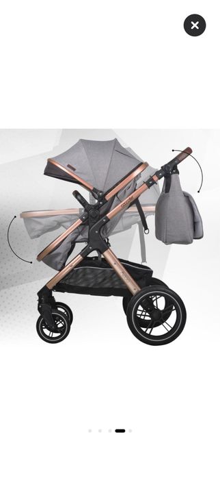 Carucior pentru copii Coccolle  , Reversibil, Cadru din aluminiu, Pliere compacta, Maner ajustabil, Spatar reglabil