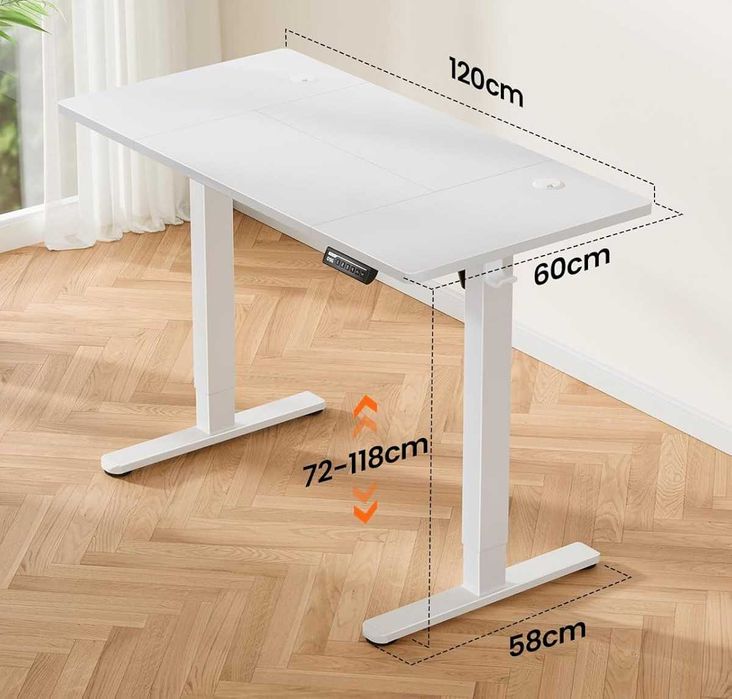 Birou reglabil pe inaltime electric 120 x 60 cm, cu  Garantie 9 luni
