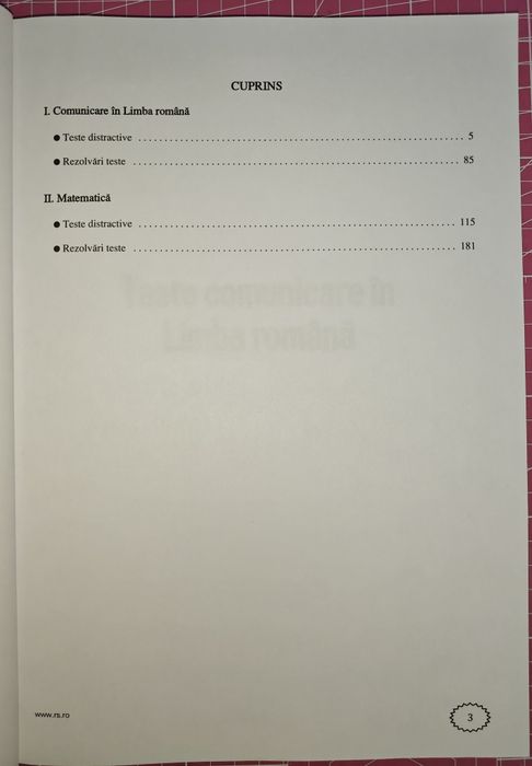 Teste distractive: Limba română și Matematică, clasa I