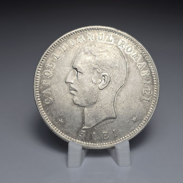 Moneda 5 lei 1906 aUNC Carol