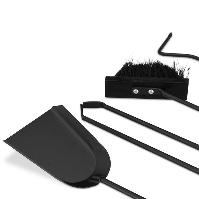 Set Modern Accesorii Semineu 5 Piese din Otel si Inox 66 x 23 x 15 cm