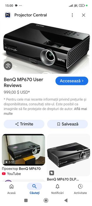 Video proiector BENQ mp 670