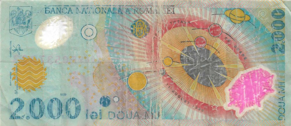 bancnota 2000 lei eclipsa - editie limitata