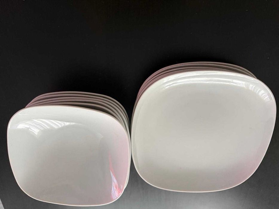 Set 16 farfurii pătrate din ceramică – 3 mărimi, stare excelentă