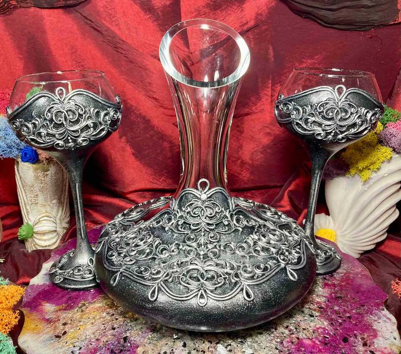 Декантер с две чаши в сребро