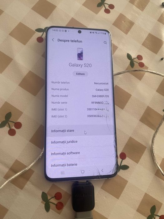 placa de baza functionala ( samsung s20 ) 128 GB/8g ram