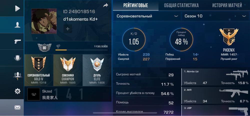 Продам аккаунт Standoff 2