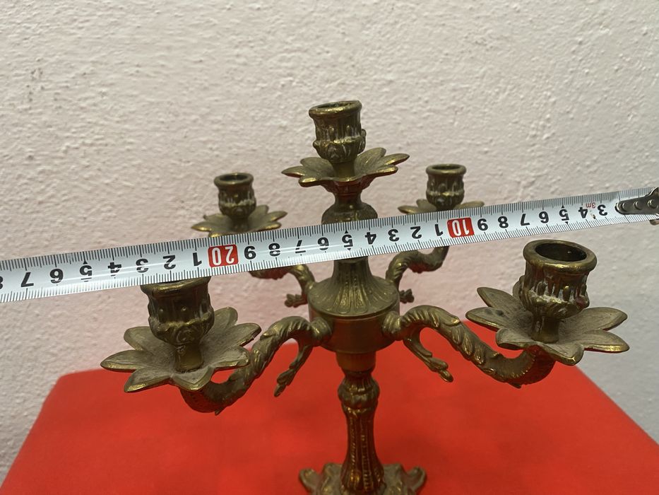 Стар бароков свещник от месинг