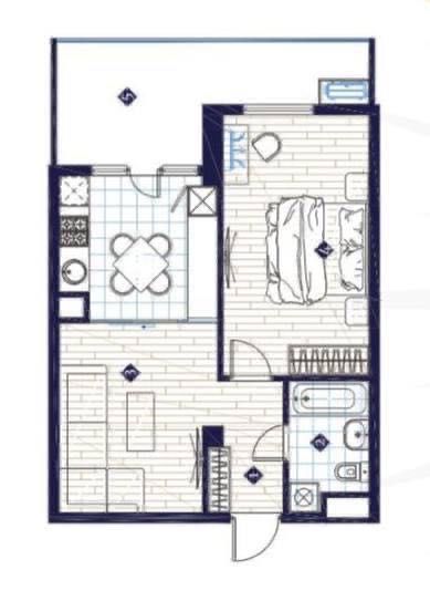 Ж/К Imperial Club City 48.68m2 2/2/12 Ц5 АЛАЙСКИЙ Ц2 квартира коробка