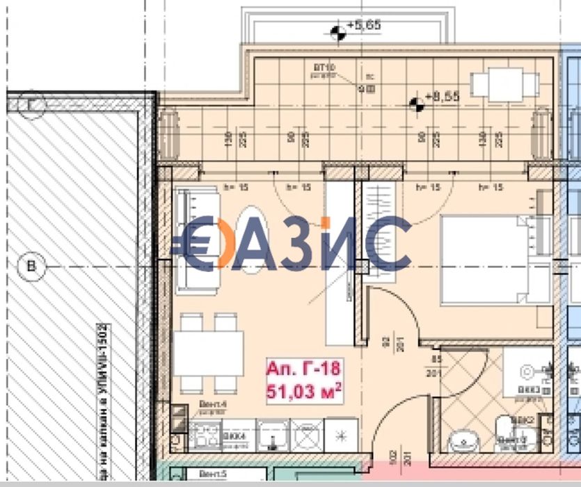 Продава се Двустаен апартамент в Созопол - 66 кв.м за 513 €/кв.м - Снимка #3