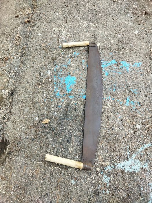 Пила двуручная. Обслужен