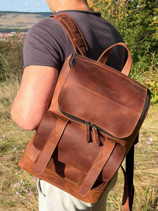 Rucsac din piele naturală. Rucsac pentru laptop. Laptop backpack