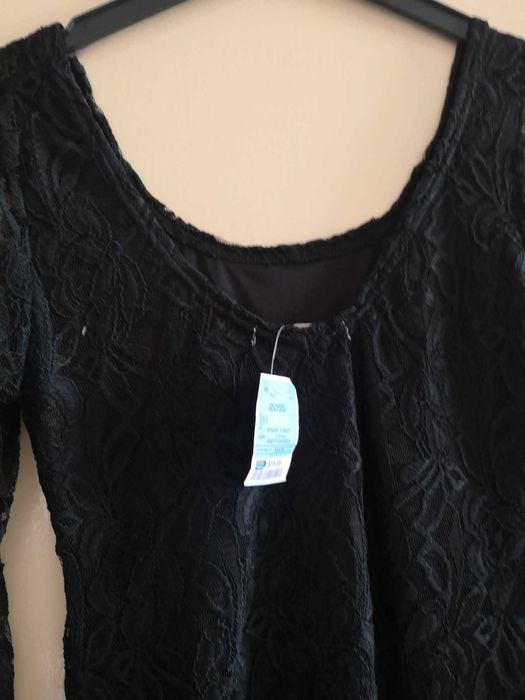 Нова черна дантелена рокля с етикет