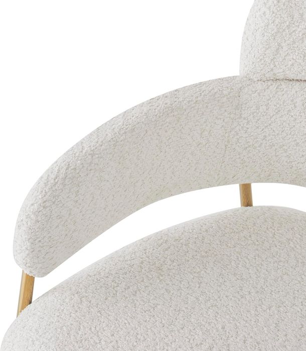 NOU Scaun teddy, alb, auriu