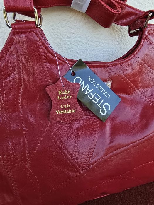 Женская сумка из натуральной кожи Stefano красная