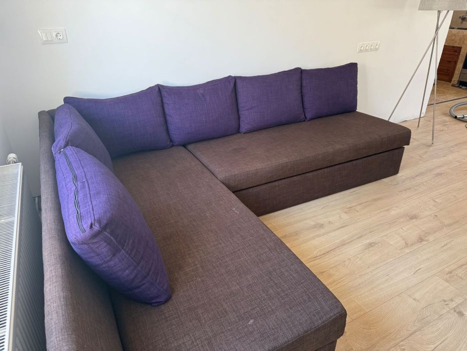 Голям П-образен диван с механизма за повдигане