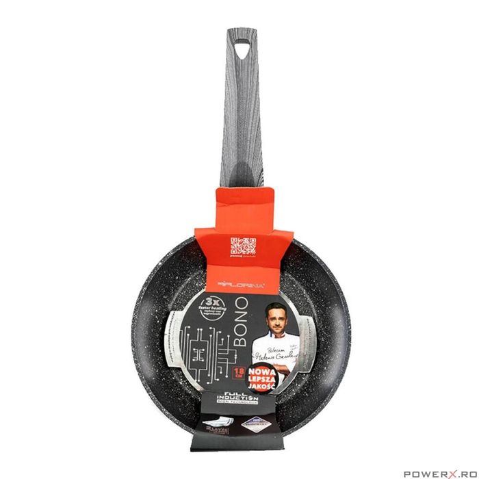 Tigaie din aluminiu, cu invelis din marmura antiderapanta, maner din