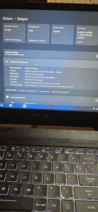 Asus Tuf Gaming Fx505gt i7-9750h gtx1650