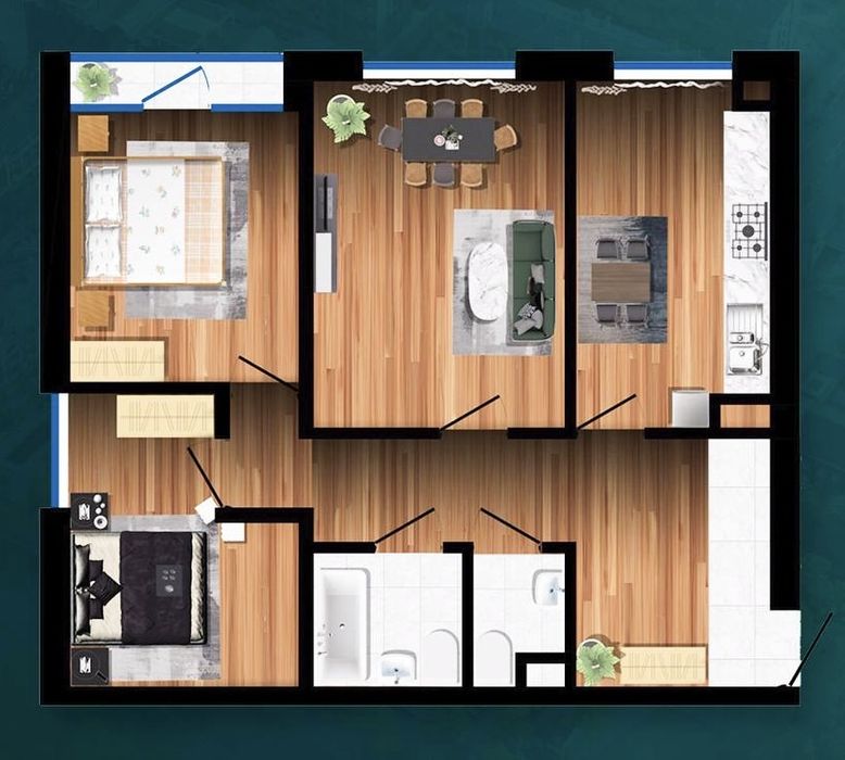 3-х комнатная квартира в ЖК Grand City