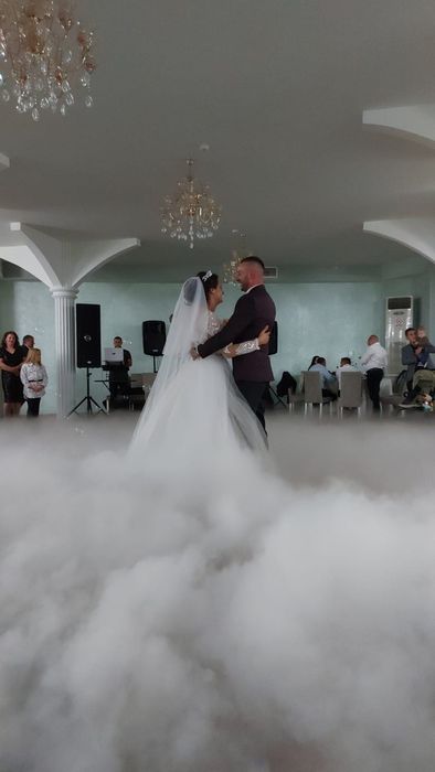 Fum greu artificii tip vulcan gheata carbonică cabina foto