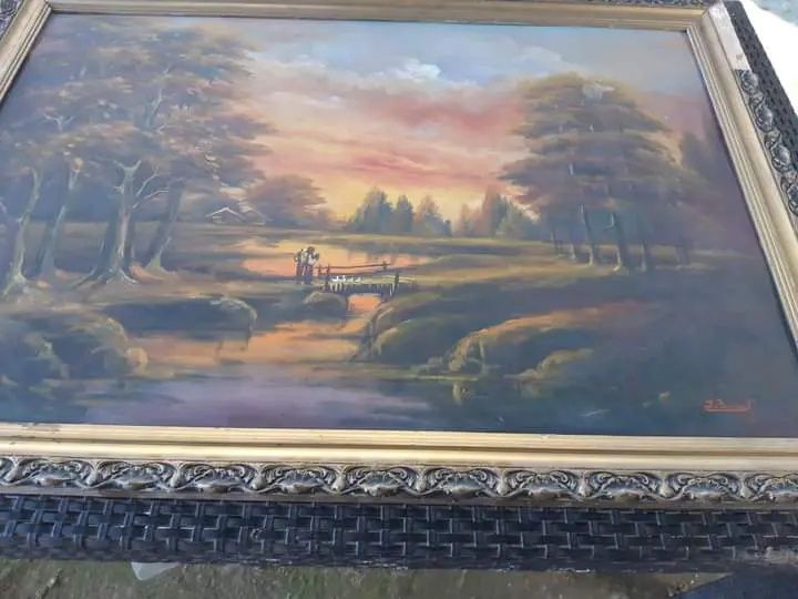 Pictura pe panza semnată de către Ion Bănuț