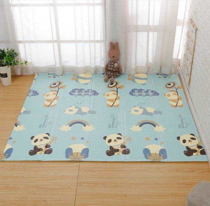 Мек двулицев детски килим, Водоустойчив, 200х180см, Сгъваем