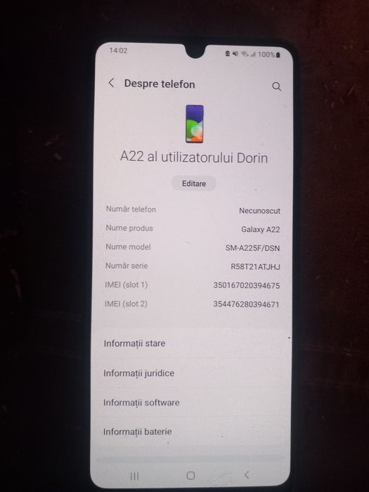 Galaxy A22  de vânzare