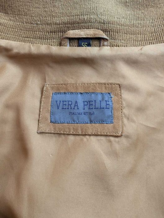 Geaca piele întoarsă bej bărbați  56