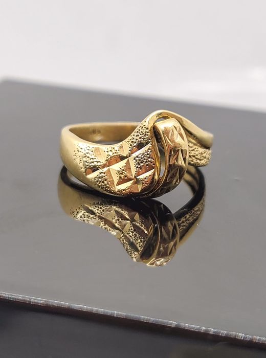 Inel din aur 14K model texturat – mărimea 55, gramaj 3,18 gr