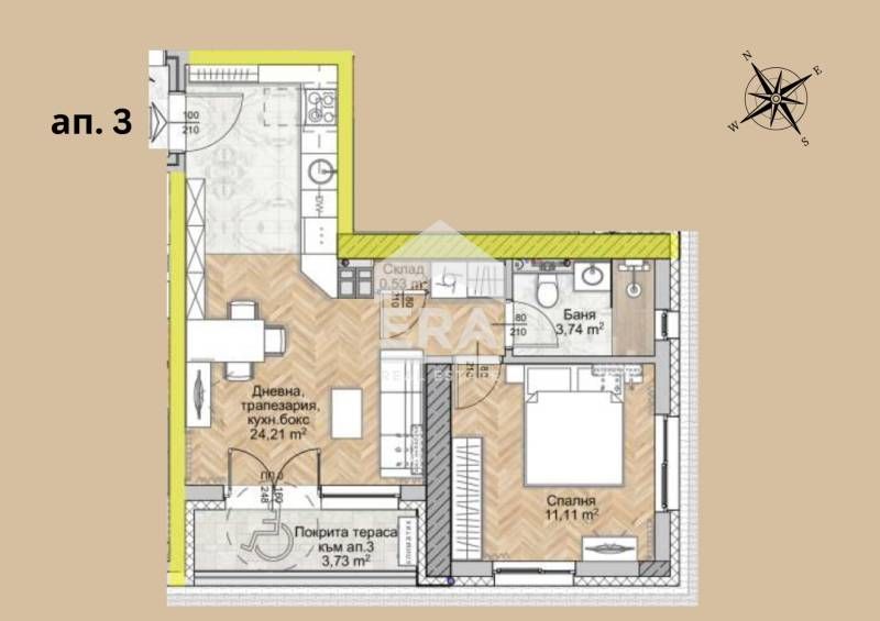 ЕРА Фаворит продава тристаен апартамент в сграда ново строителство в Л