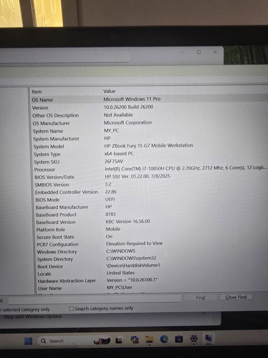 Vand HP ZBook Fury 15 G7 Mobile Workstation