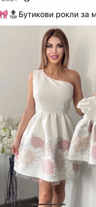 Официални еднакви рокли Мама и Бебе !Бутикови рокли за Кръщене !