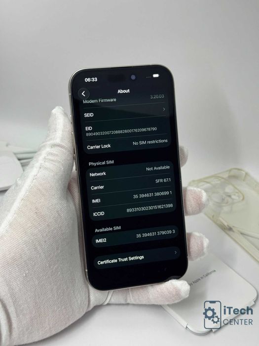 iPhone 15 Pro, 128GB, White, 100% батерия, ОТЛИЧЕН, ГАРАНЦИЯ!