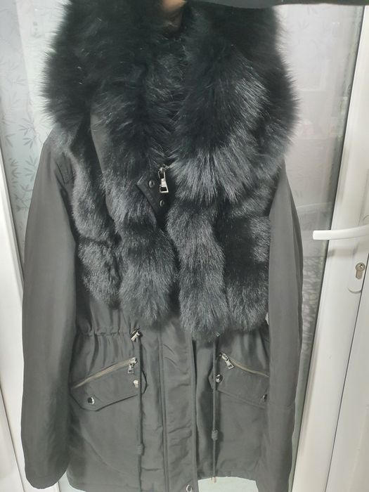 Geaca dama cu blana naturala neagra
