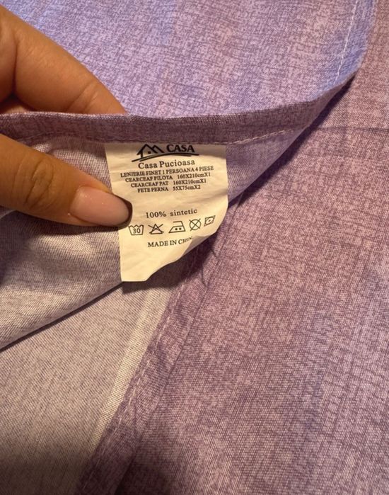 Lenejerie de pat pentru o persoană 4 piese, Casa Pucioasa