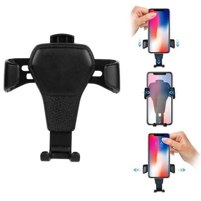 Луксозна кожена автоматична стойка за телефон за кола,автомобил, парно