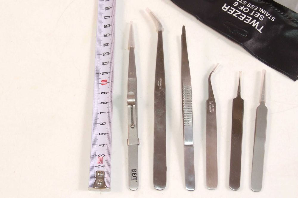 Set 6 pensete de inalta precizie ptr. lucrul cu piese foarte mici, NOI