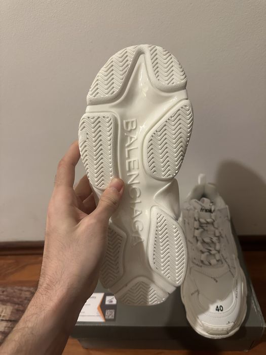 Balenciaga All Over Logo Triple S White Black