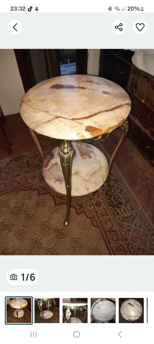 Masa bronz blaturi onix și masa stejar sculptat