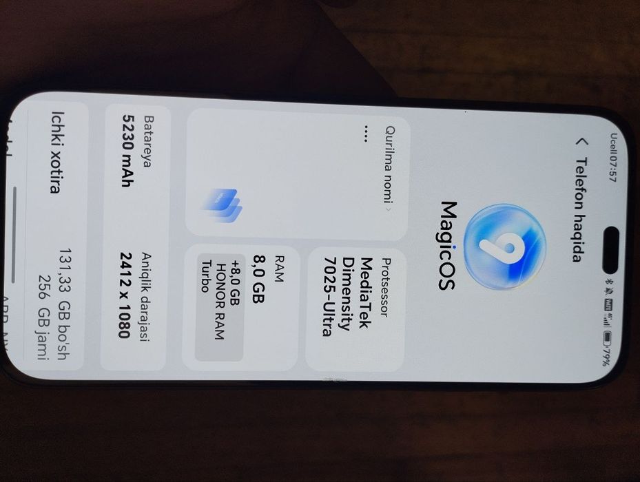 Xonor 400 lite 5g 90 kun garantiya