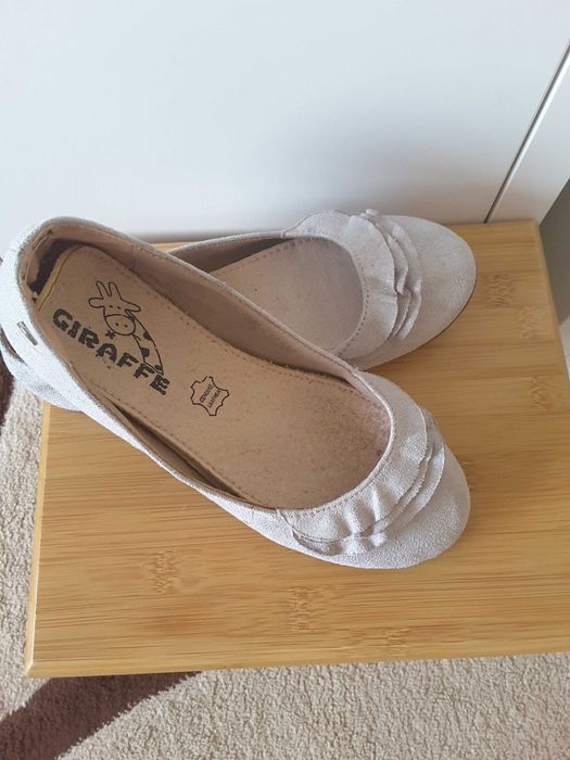 Обувки тип "балерина" сребристи ест.велур, 34