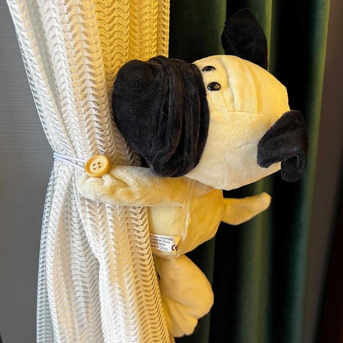 Декоративни държачи за пердета куче 2 броя бели