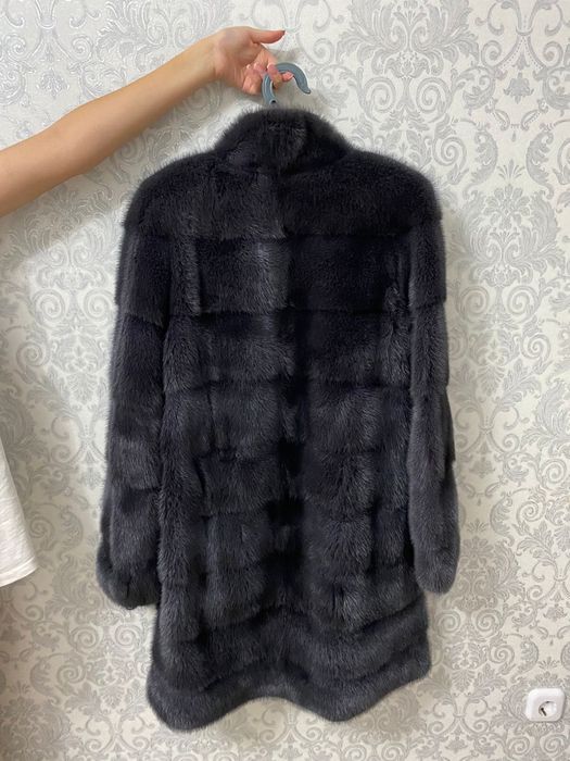 Норковая шуба темно-серая