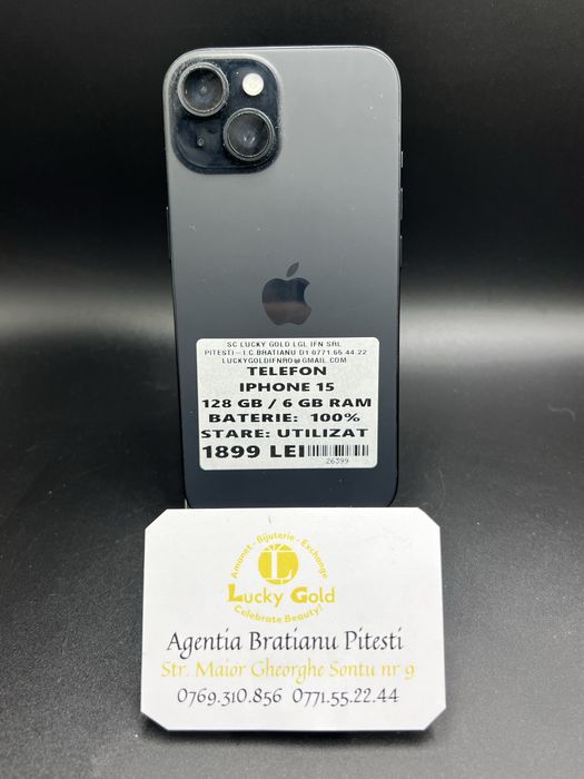 Iphone 15 128 gb 100% baterie cod 26399