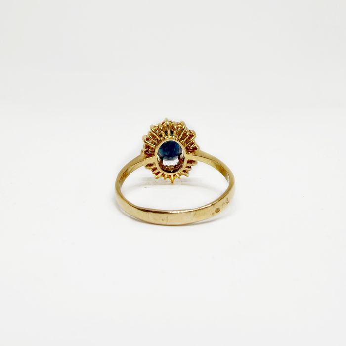 Inel din aur 18k cu safir si diamante naturale