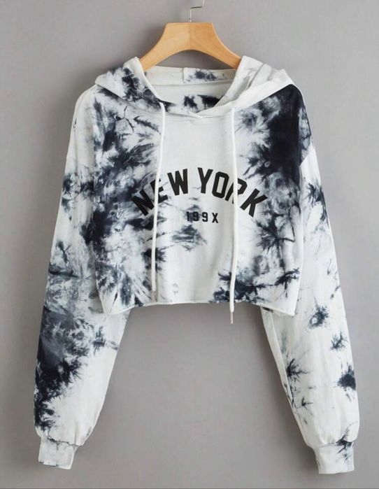 Hanorac scurt tie-dye