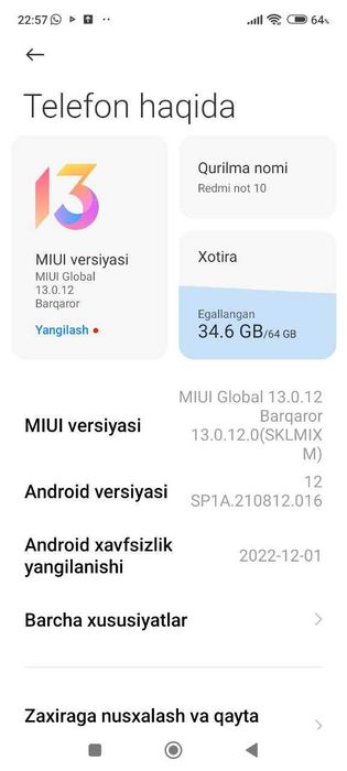 Redmi Not 10 64gb