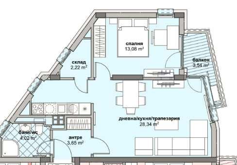 Продава се Двустаен апартамент в София, Люлин 6 - 81 кв.м за 1375 €/кв.м - Снимка #3