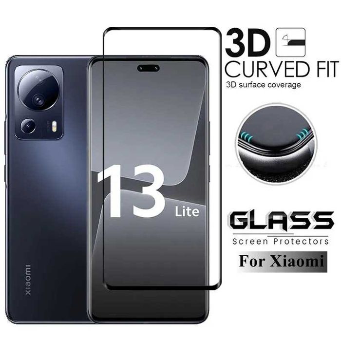 Xiaomi 13 Lite / 3D ЦЯЛО ЛЕПИЛО Извит стъклен протектор